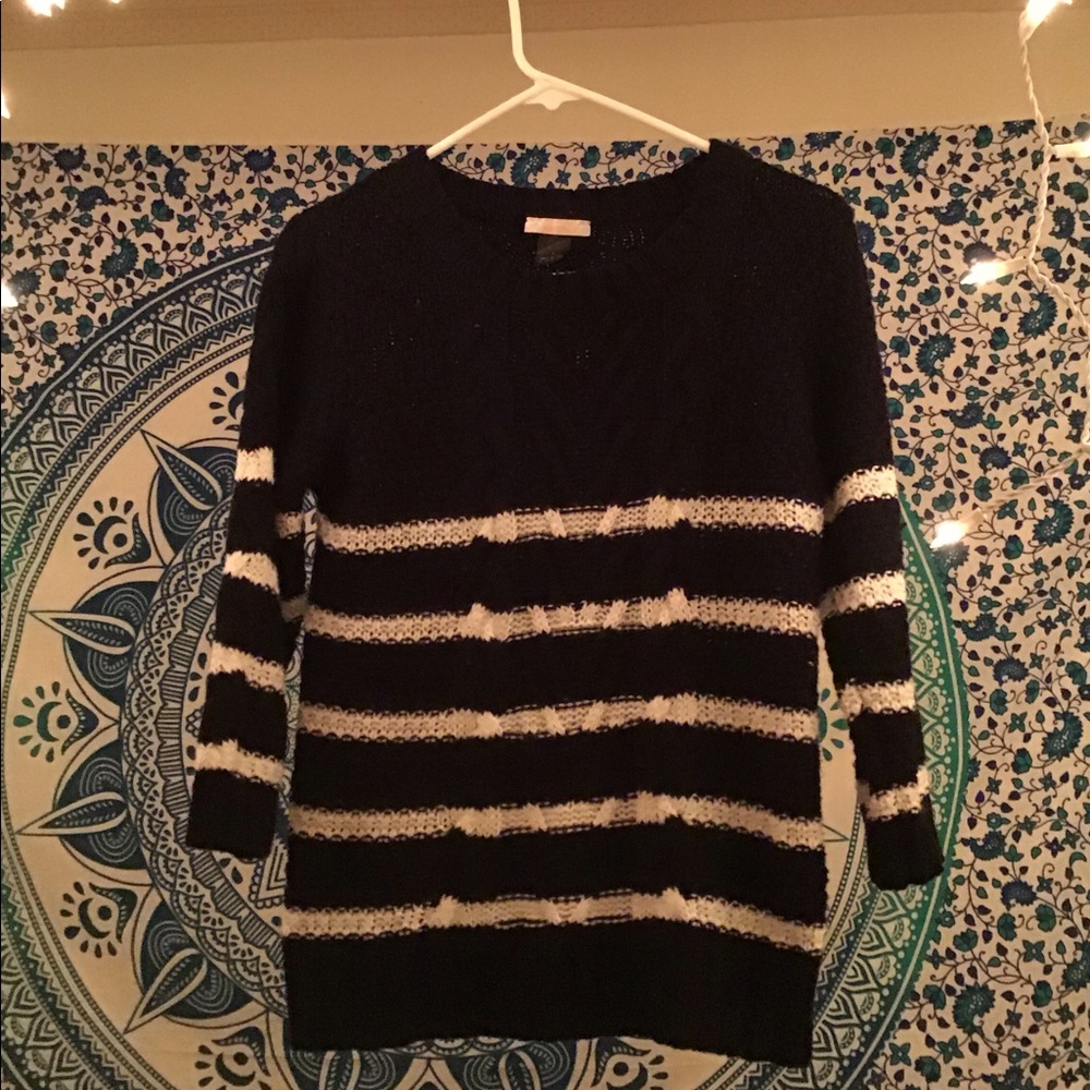 Black and white striped sweater